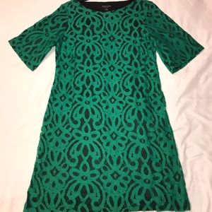 Green and black lace perceptions dress